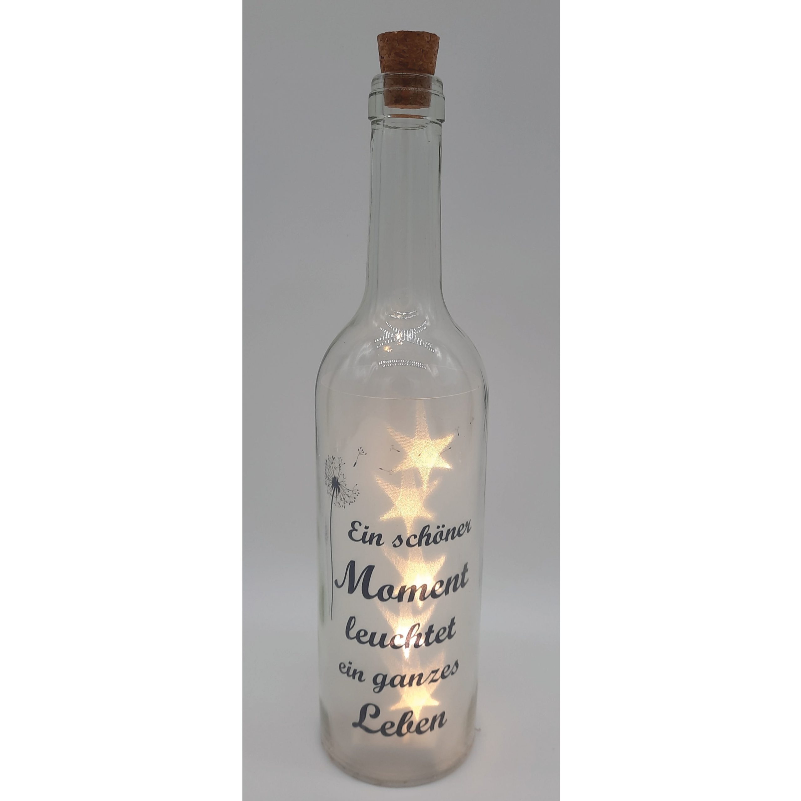 LED Leuchtflasche Spruch Ein schöner Moment