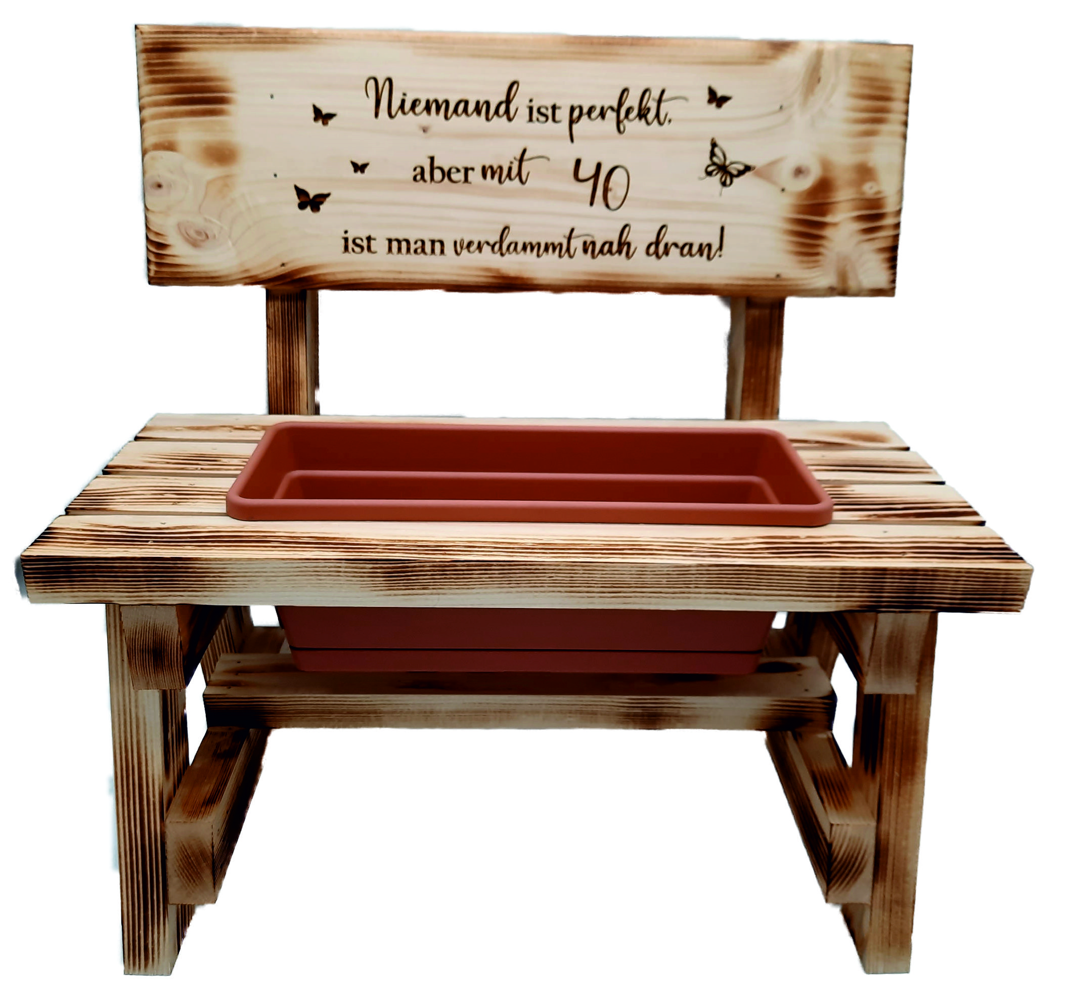 Blumenbankerl  Niemand ist perfekt, aber mit  40ist man verdammt nah dran