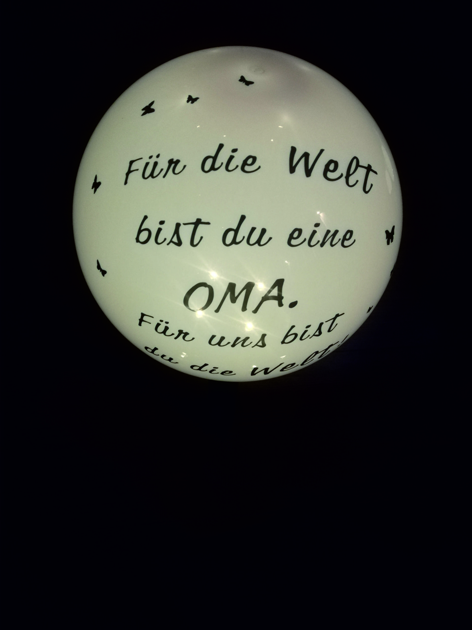 Solarkugel bedruckt Für die Welt bist du eine Oma