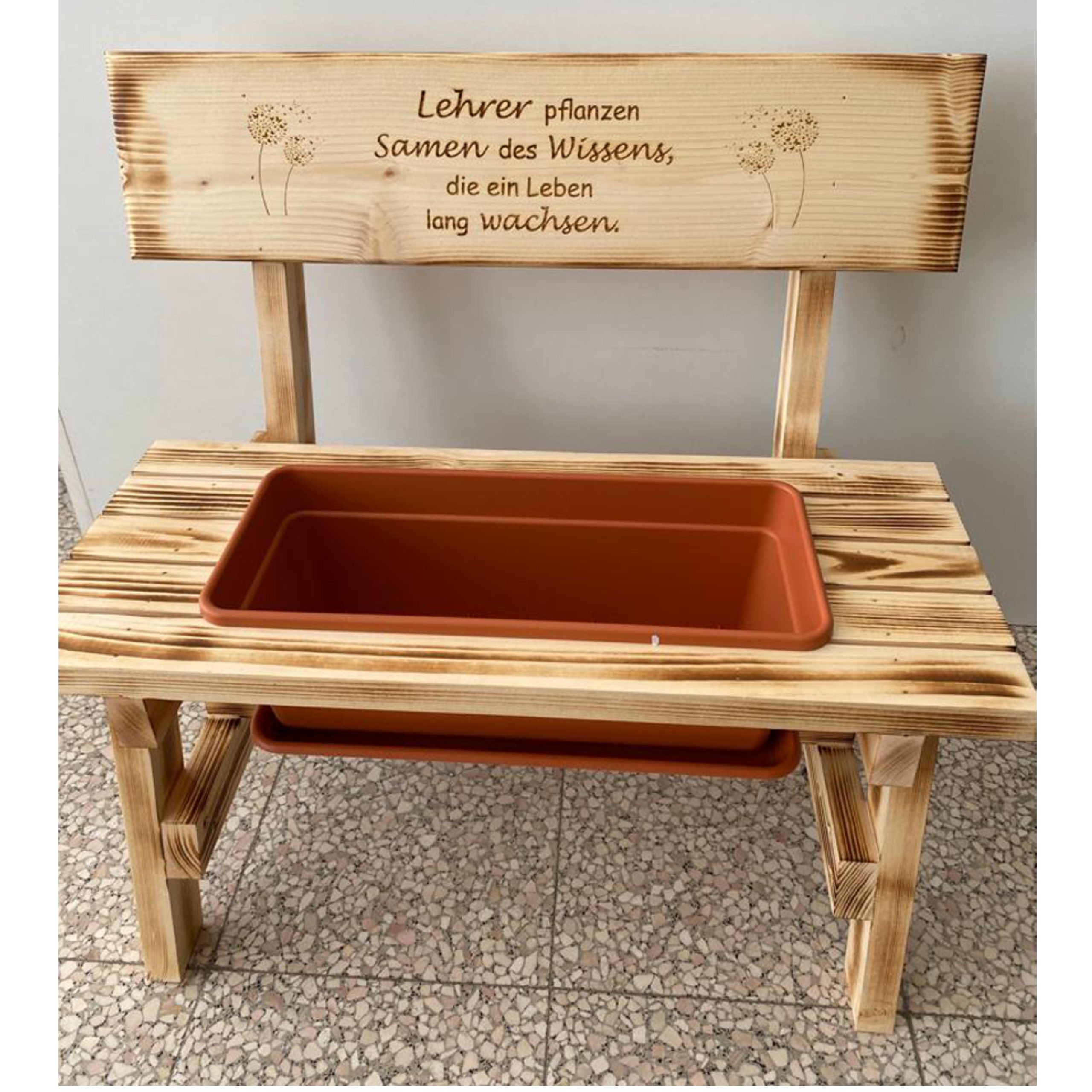 Blumenbankerl  60x60 cm Lehrer Pflanzen Samen des Wissens