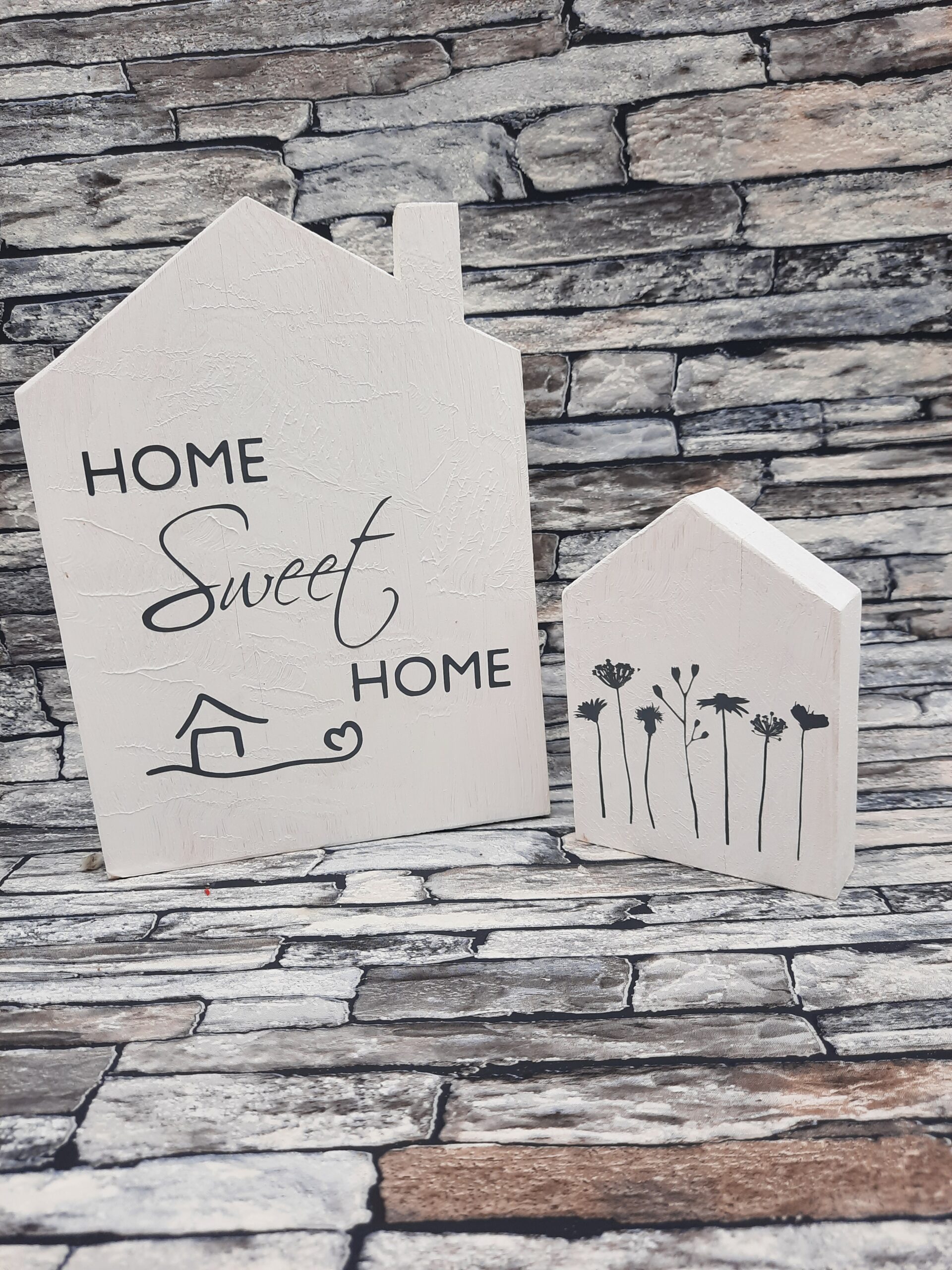 Holzhäuser Set weiß Home sweet home